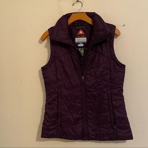 COLUMBIA PURPLE FULL ZIP PUFF VEST MEDIUM